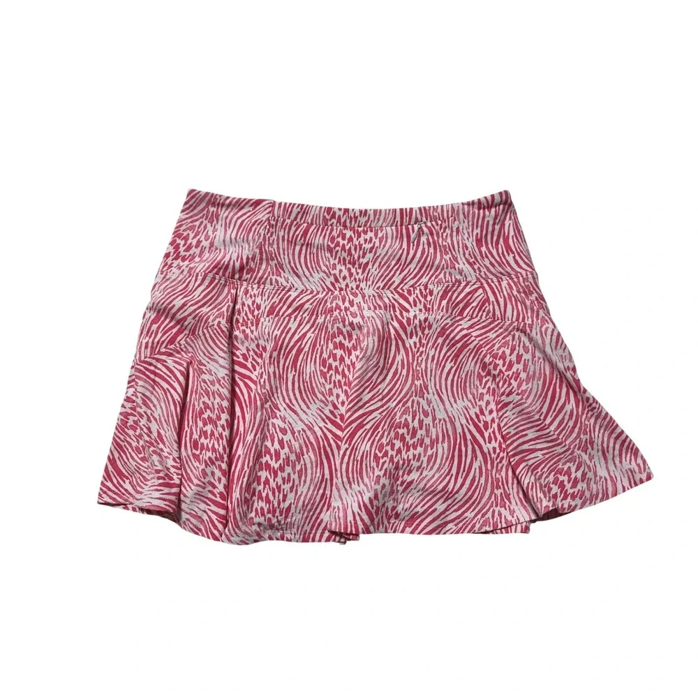 IBKÜL Swing Skort NWT Pink White Abstract Animal Print IceFil‎ UPF 50+ size M